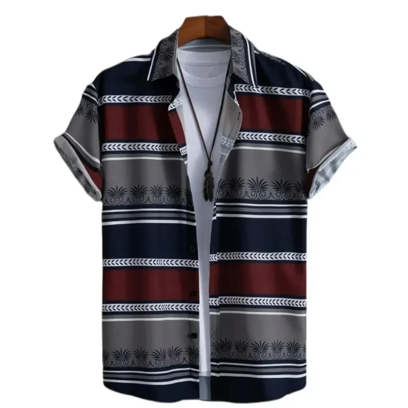 Ethnic Pattern Lapel Men Shirt 3D Print Man Women Casual Fashion Short Sleeves Shirts Button Streetwear Oversized Unisex Clothes